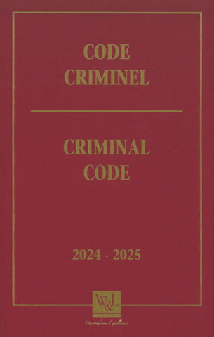COLLECTIF: Code criminel 2024-2025